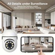 Dual-View White Security Cameras 2MP FHD 1080P Surveillance for Monitoring