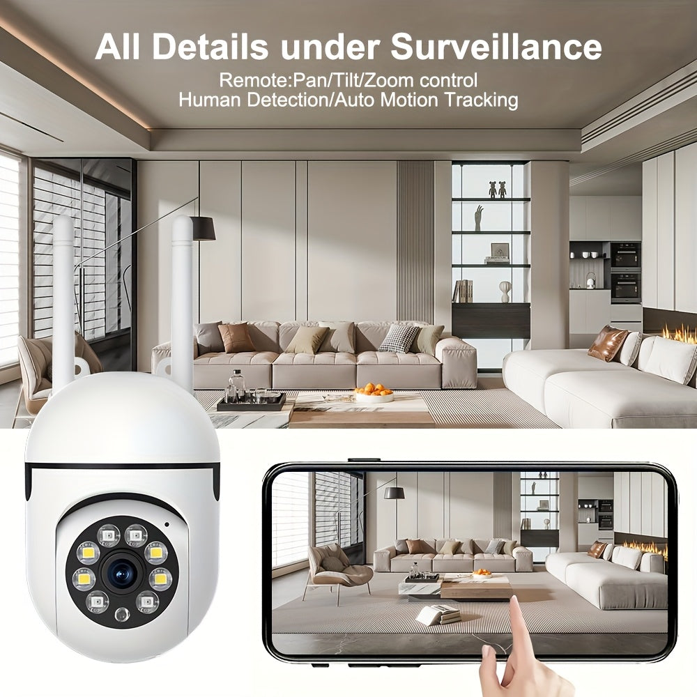 Dual-View White Security Cameras 2MP FHD 1080P Surveillance for Monitoring