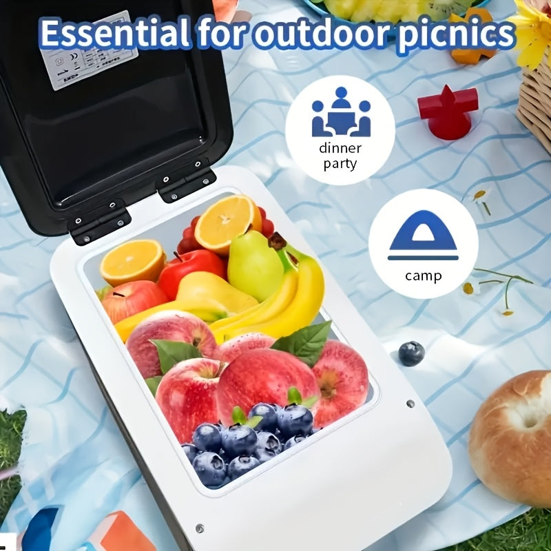 Portable 7.5L Black Car Fridge Cooler with USB for Travel and Camping