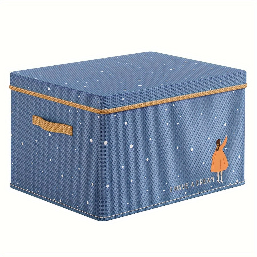 Foldable Fabric Storage Box with Lid for Clothes Toys and Home Organization
