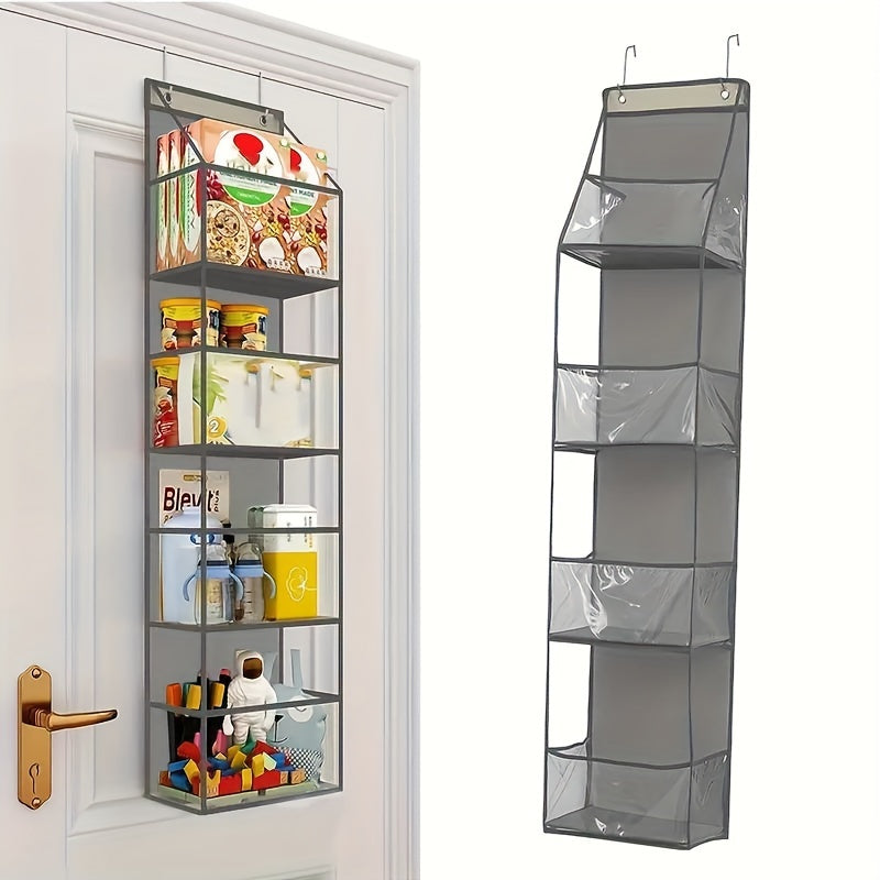 Multifunctional Storage Baskets Set with Transparent PVC Hanging Baskets for Kitchen Closet Organizing