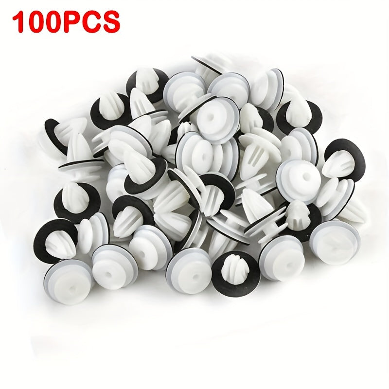 50/100 Pcs Car Door Panel Clips Black White ABS Resin Fasteners Rivets Bumper Clips