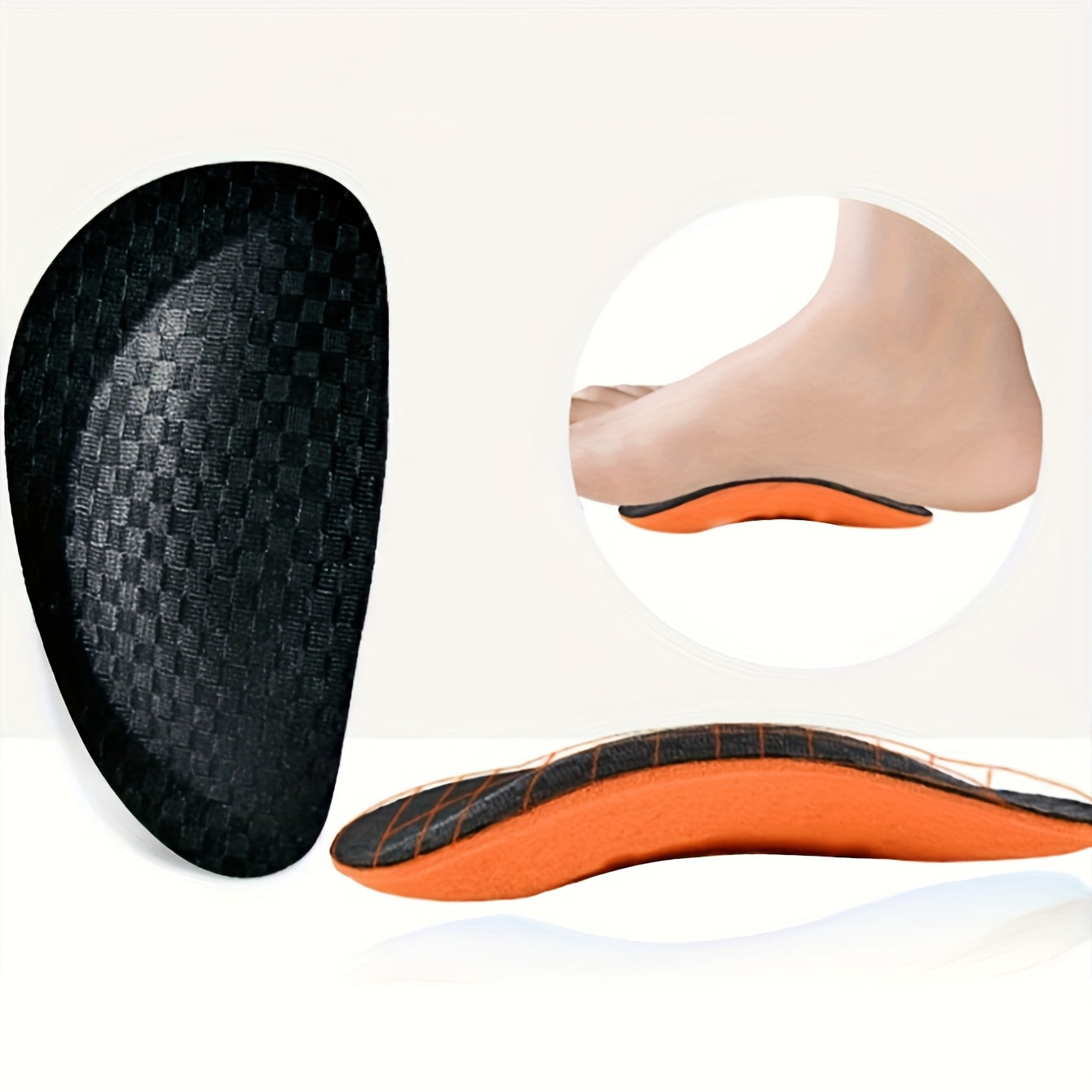 Unisex Breathable Shock-Absorbing Half-Calf Insoles Support Arch Grip