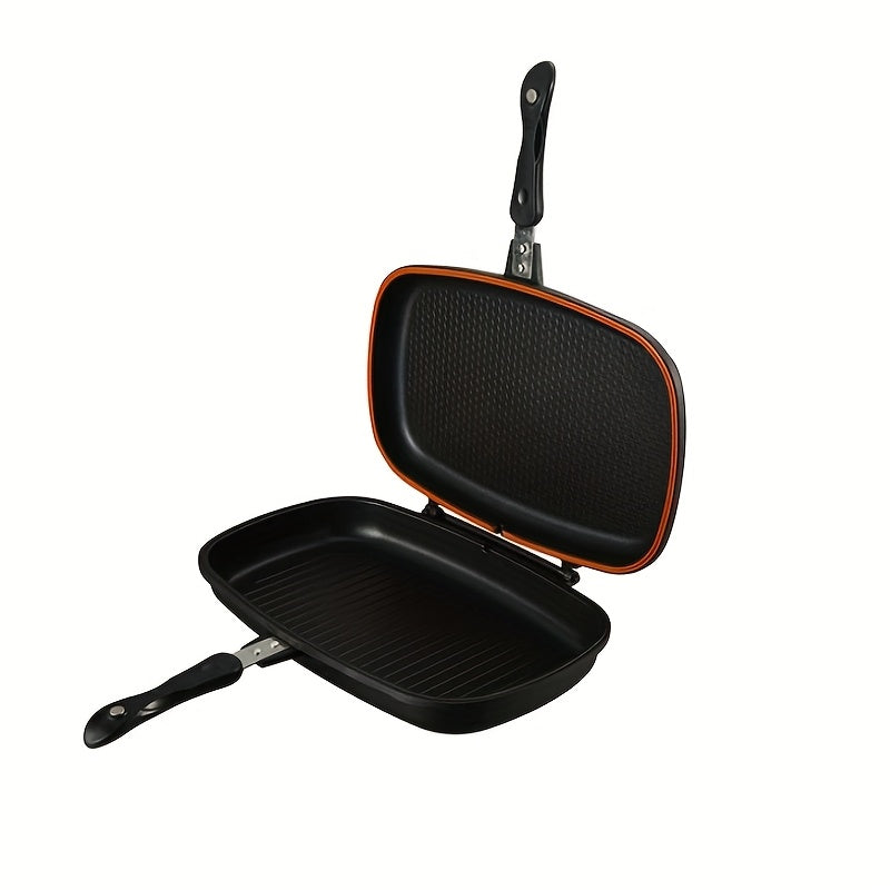 Qora alyuminiy pan, yopishmaydigan qoplama bilan, uzoq tutqichli, pech, plita uchun chidamli dizayn