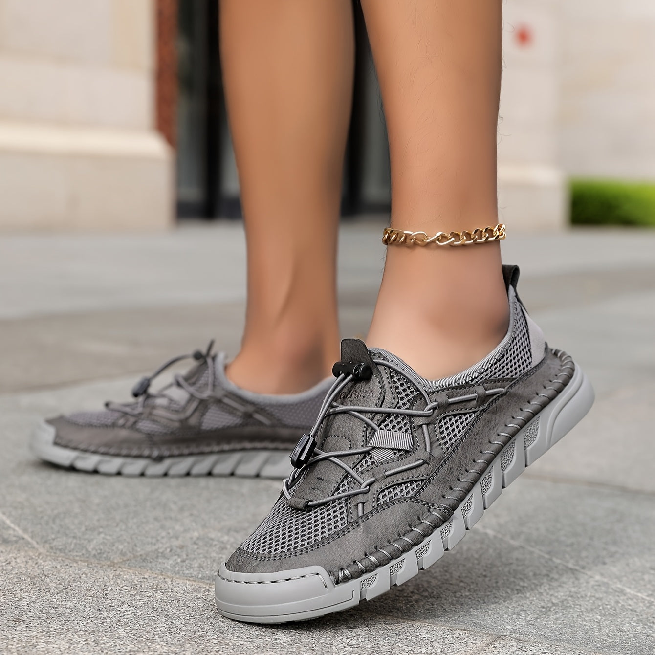 Women's Slip-On Yoga Sneakers Breathable Mesh Cushioned Insole Casual Shoe