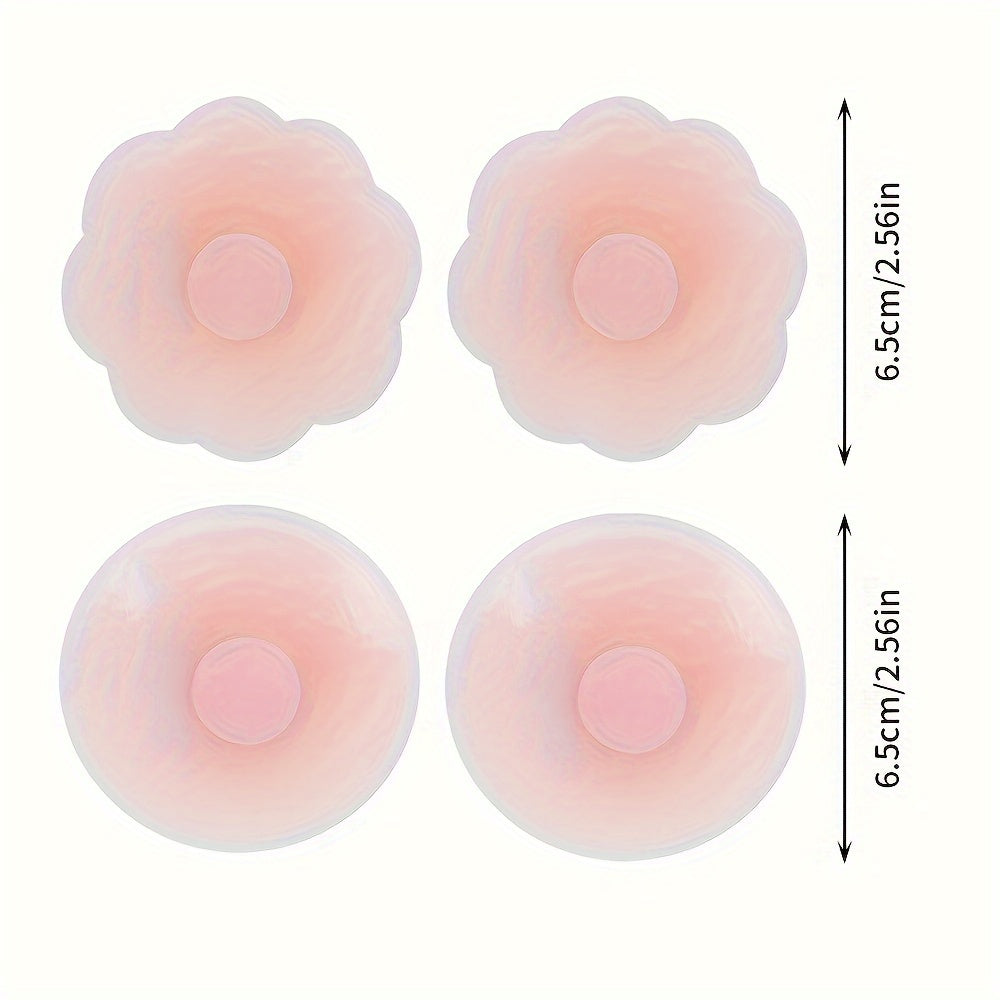 Silicone Nipple Covers 6 Pack Invisible Seamless Adhesive Petals for Formal Wear