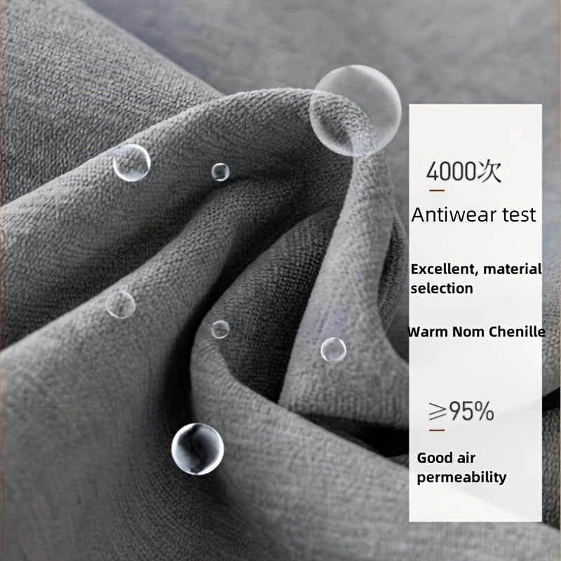 1 dona Ultra-Yumshoq Chenille Divan Qoplamasi Geometrik Jacquard Dizayni bilan - Zamonaviy Bohem uslubi, Hayvonlar uchun qulay, Sirpanmaydigan, Oson tozalanadigan, Aralash ranglar va Oltin aksentlar bilan - Uy uchun ideal va