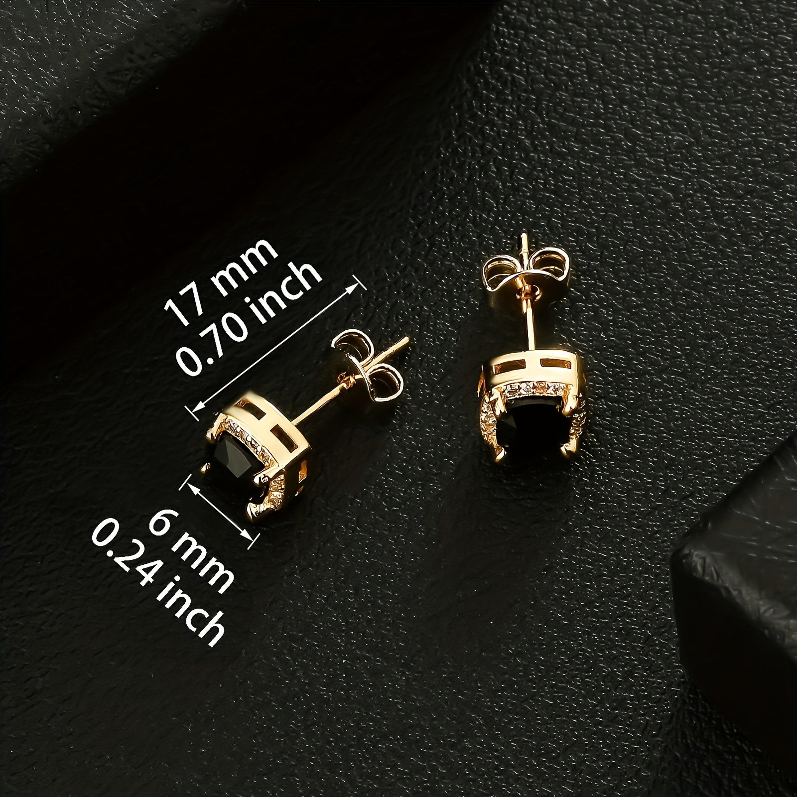 Unisex Square Retro Fashion Earrings 6mm High-Quality Jewelry Accessories