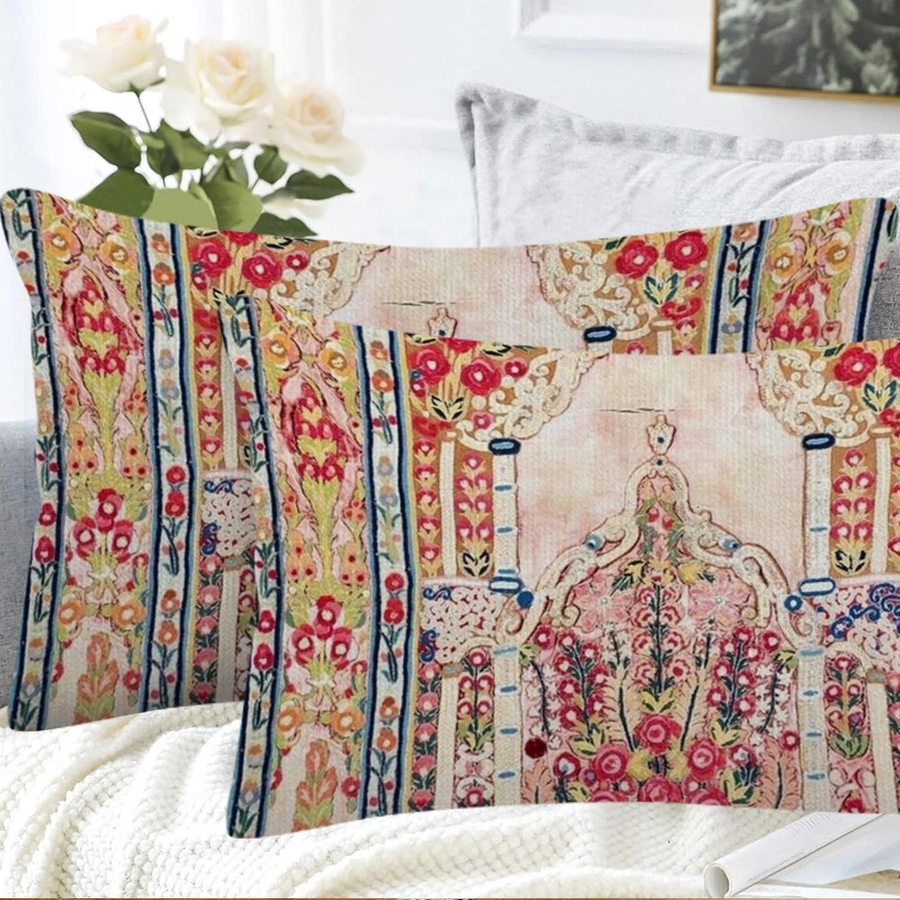 Set of 2 Bosnian Banya Luka Wall Art Pieces and Double-Sided Plush Pillow Covers 30.48x50.8cm for Sofa and Bedroom Decor