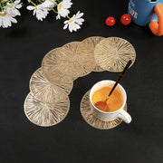 Set of 6 Fireworks Coasters PVC Washable Reusable Non-slip Heat Insulation for Coffee Wine Tea