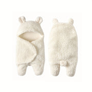 Newborn Fleece Teddy Bear Swaddle Blanket for Winter Christmas Halloween Thanksgiving