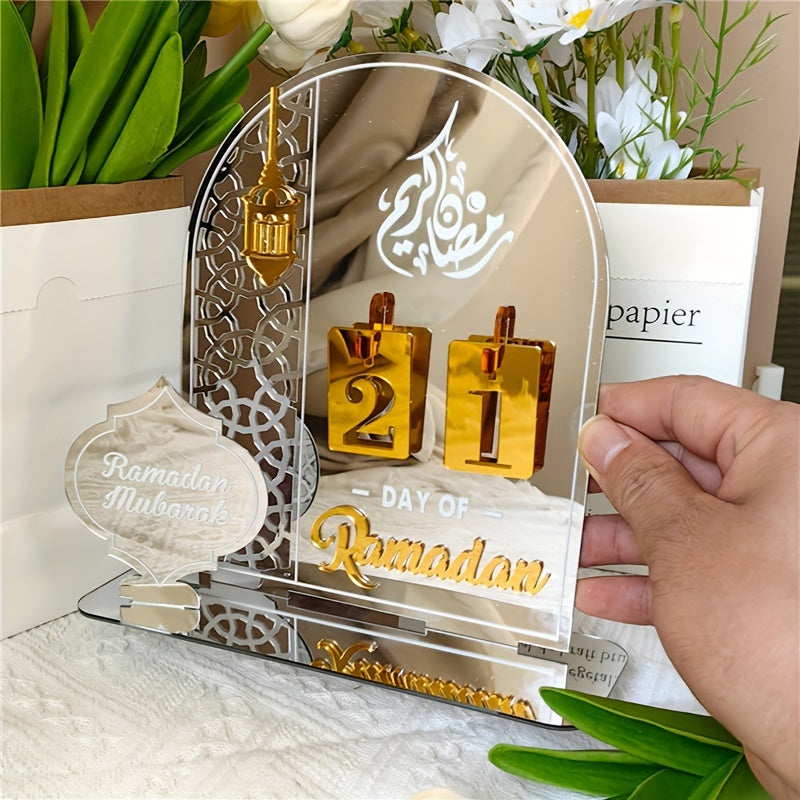 Ramadan Countdown Calendar with Acrylic Base and Number Display for Daily Gifts