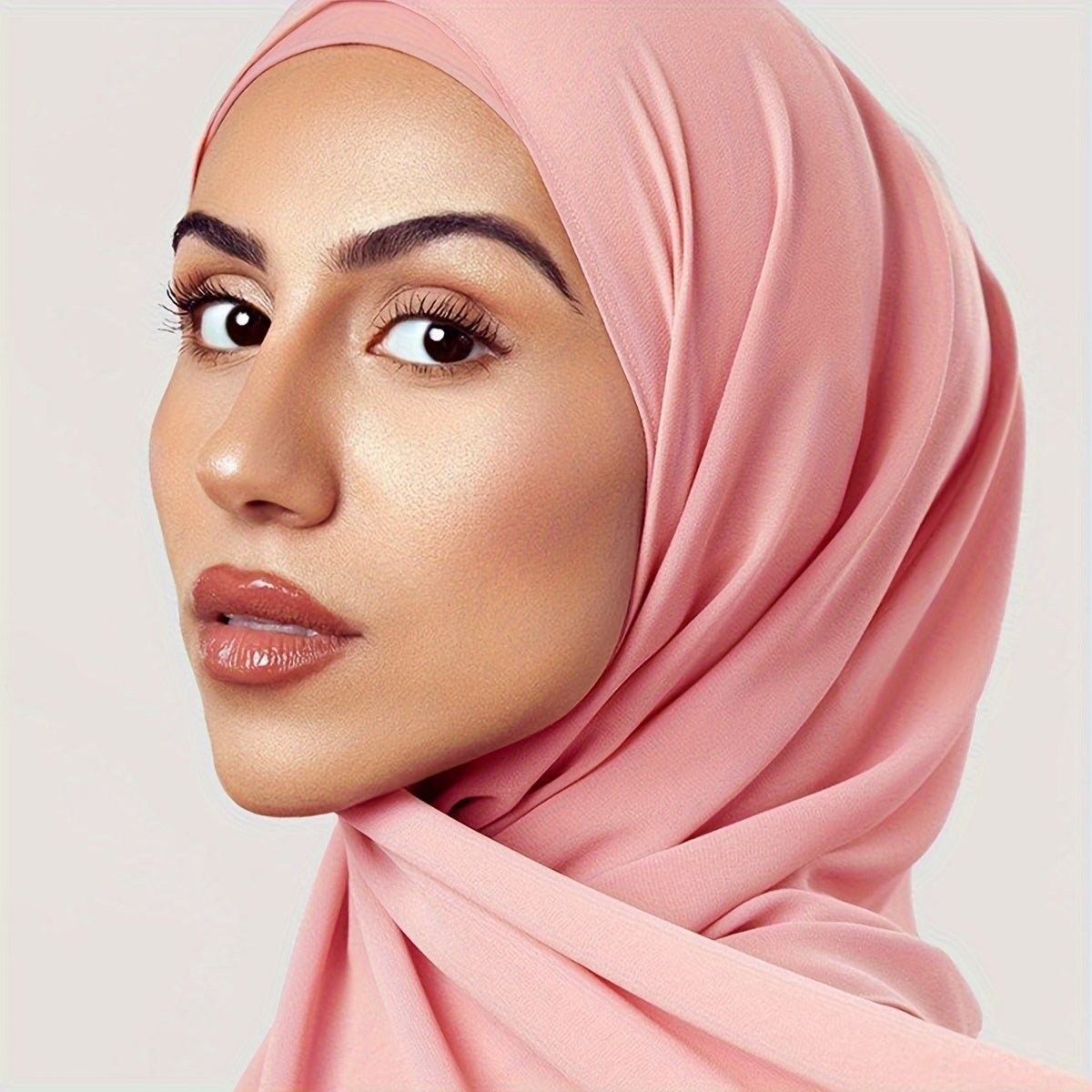 Set of Two Elastic Chiffon Undercap Scarves with Breathable Inner Hijab Cap and Sunscreen Hijab