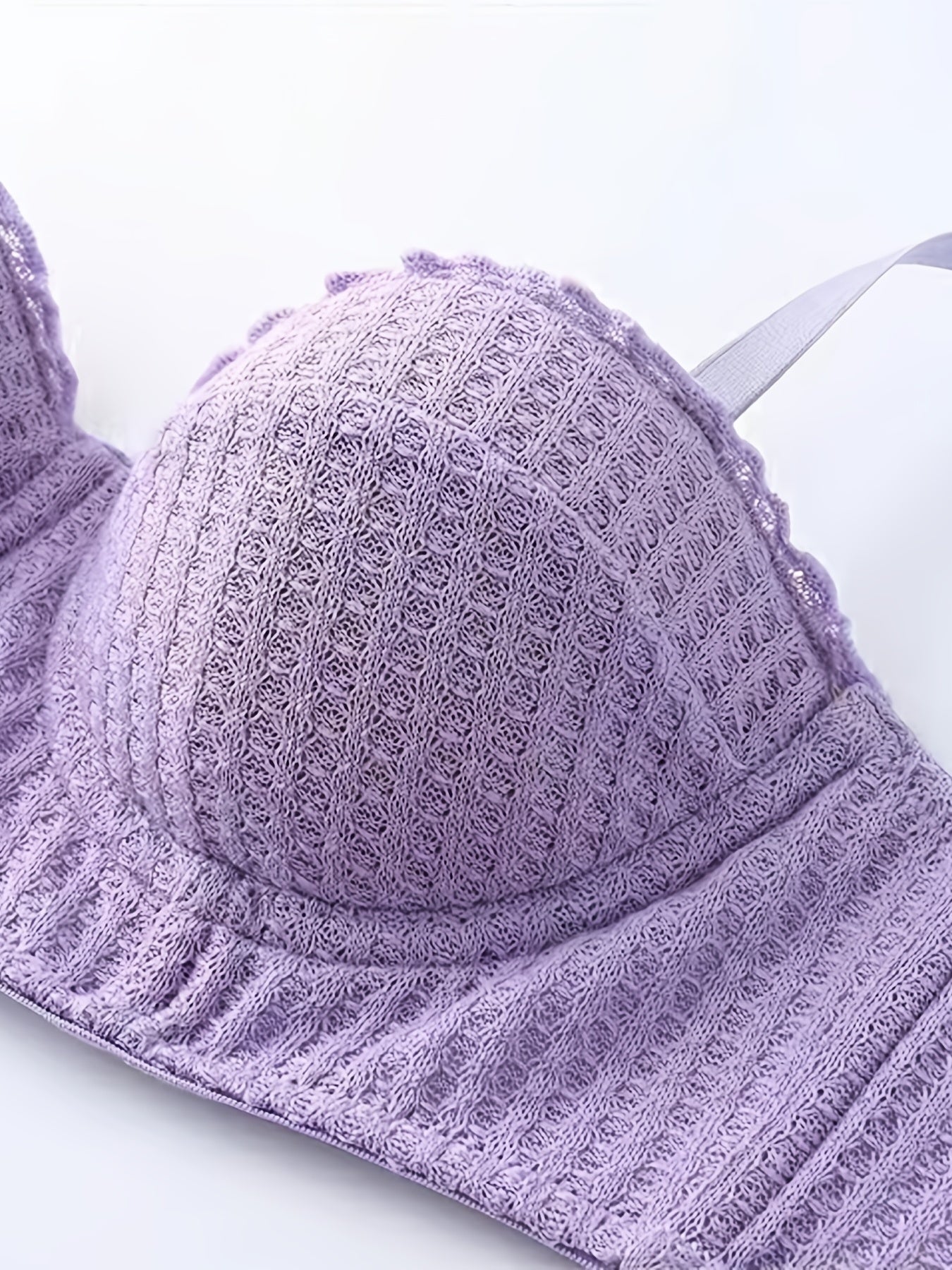 Women's Breathable Lingerie Set with Anti-Sagging Bra and Semi-Sheer Thong