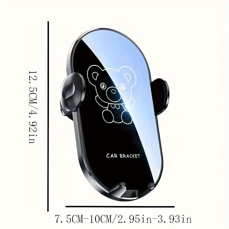 Car Phone Holder ABS Material Cute Bear Cartoon Dashboard Air Vent Mount