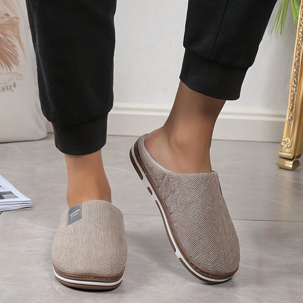 Unisex Plush Slippers Indoor House Slip-On Warm Thick Sole