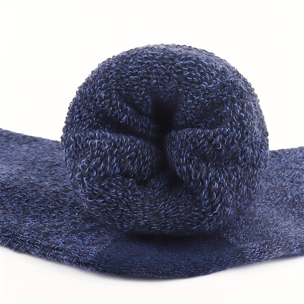 Men's Thermal Winter Socks 5 Pairs Breathable Wool Blend Ribbed Cuffs Outdoor