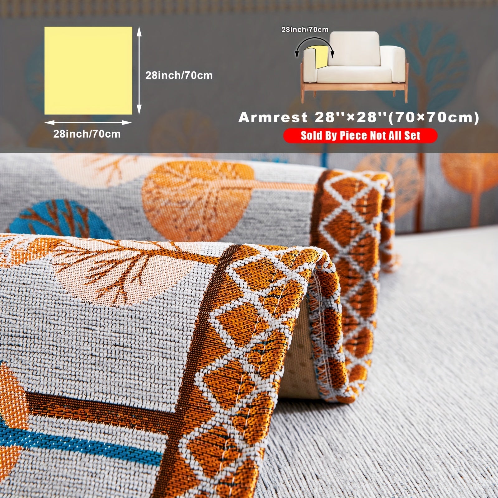 Chenille Sofa Cover with Tree Embroidery Pet-Friendly Slip-Resistant Easy to Clean Fits Various Sofa Sizes for Living Room and Home Decor