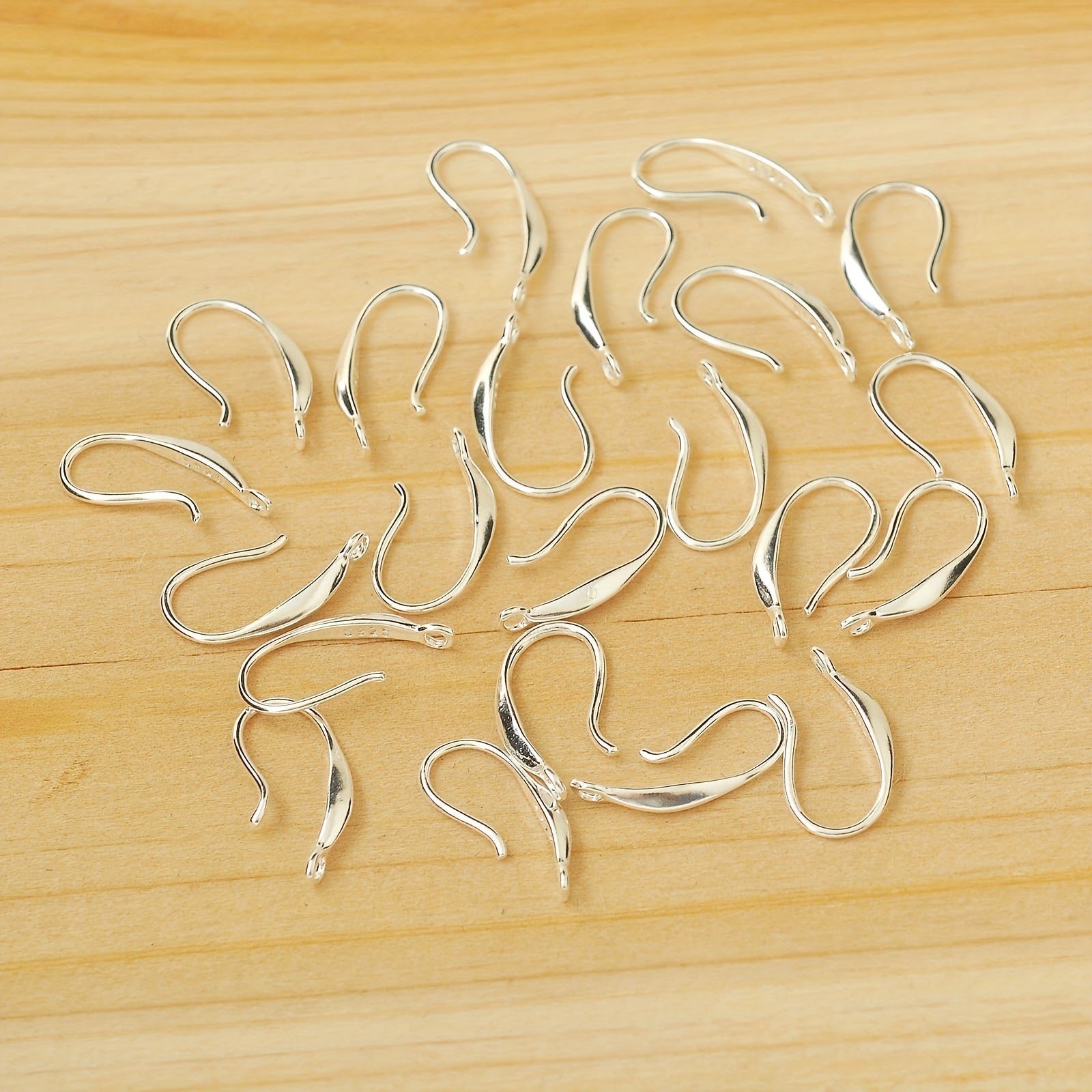 Silvery-Plated Earring Hooks Pack of 100 French Style Round Wire for DIY Jewelry Making