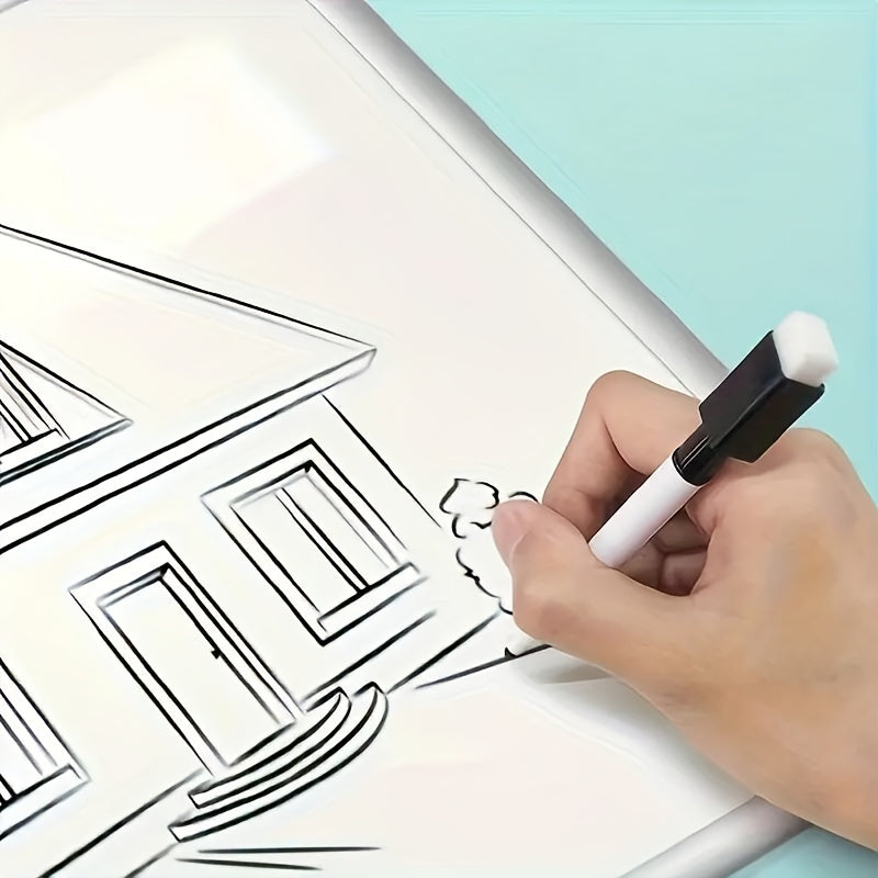 50-Pack Black Dry Erase Markers with Eraser Caps for Whiteboards and Chalkboards