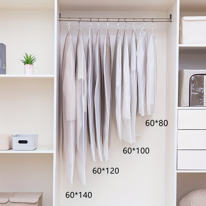 Five Pieces Clothes Dust Cover Bags with Zippers for Storage Closet Wardrobe Organizing