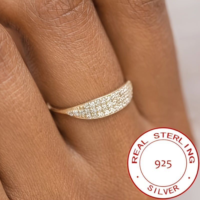 Sterling Silver Gold-Plated Zirconia Nikoh uzukasi