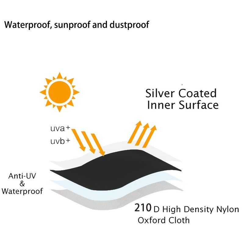 Waterproof Outdoor Folding Chair Cover Nylon Black All Weather Patio Garden Furniture Protector