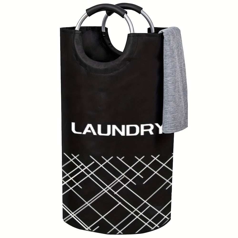 Large Capacity Laundry Basket Waterproof Fabric Foam Handles Collapsible Tall Clothes Organizer