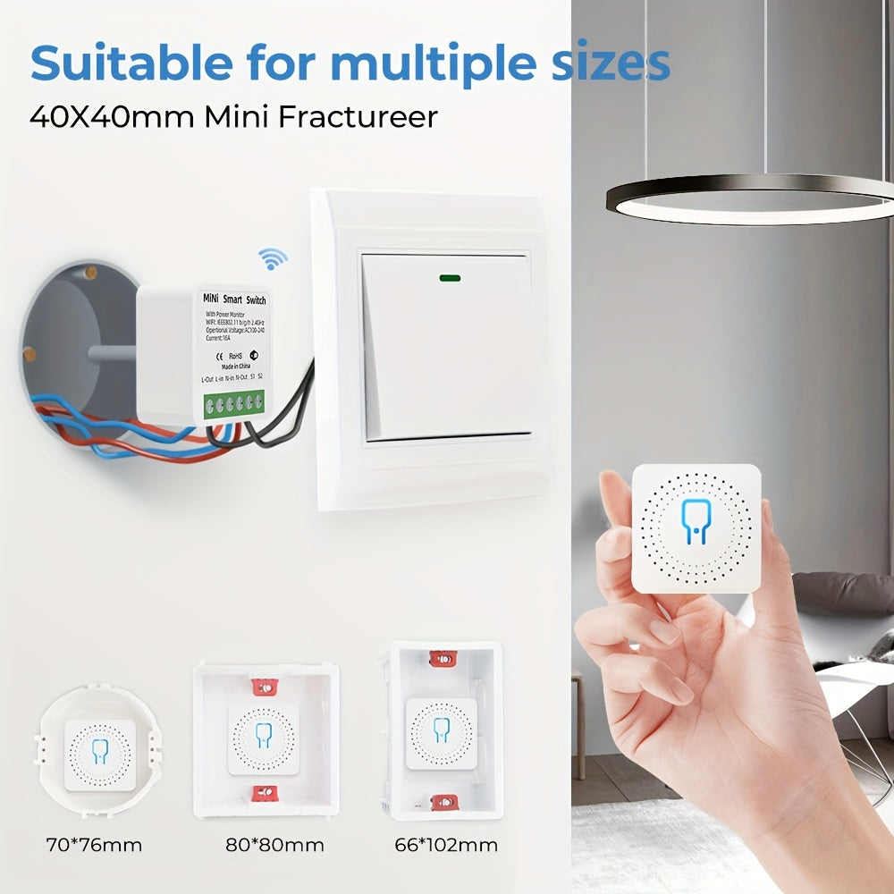 Interruptor inteligente de potencia WiFi ZigBee de 2 vías Mini 16A, control por app y voz para electrónica