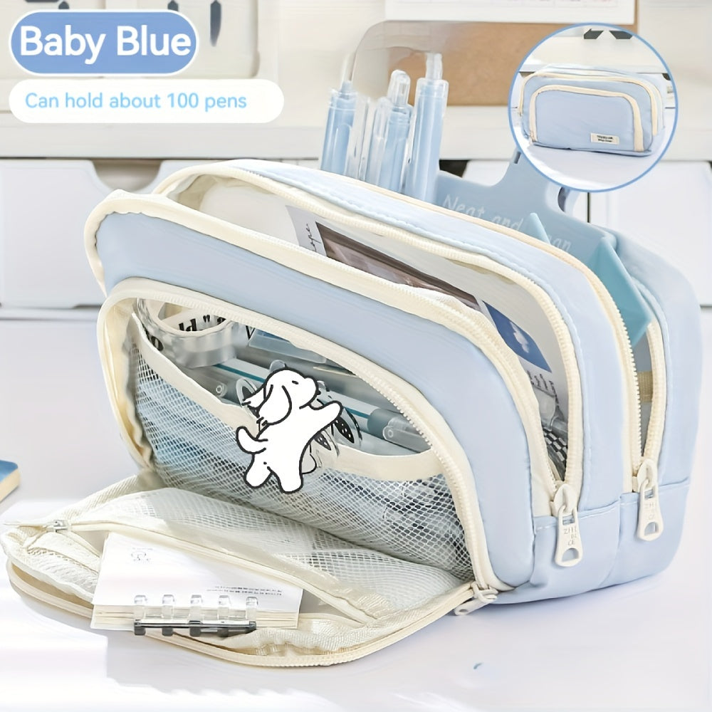 Canvas Pen Bag Large Capacity for Office School Cosmetic Pouch Unisex