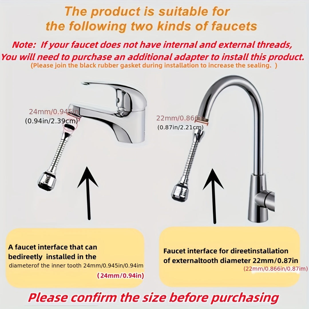360° Rotary Kitchen Faucet Nozzle Water-Saving Sink Extender