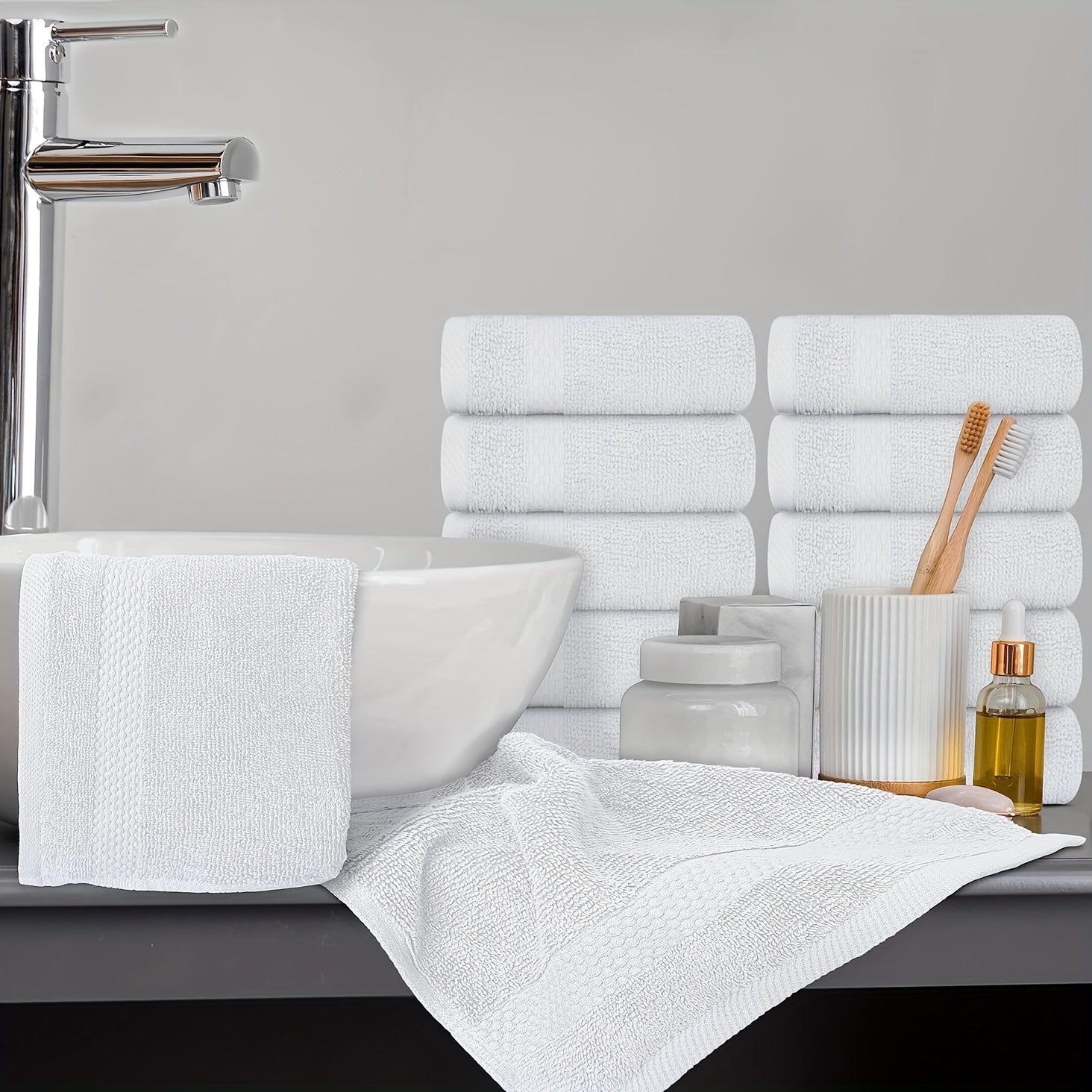 Juego de 6 toallas de algodón para baño, paños de mano, de secado rápido, suaves y absorbentes para baño, gimnasio y spa