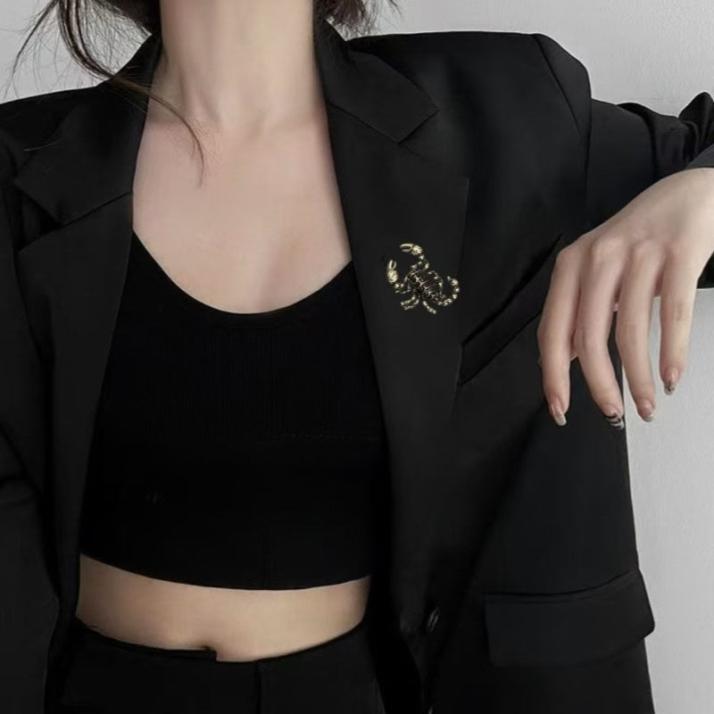 Vintage Gothic Scorpion Brooch Pin Acrylic Dark Style Unisex Jewelry