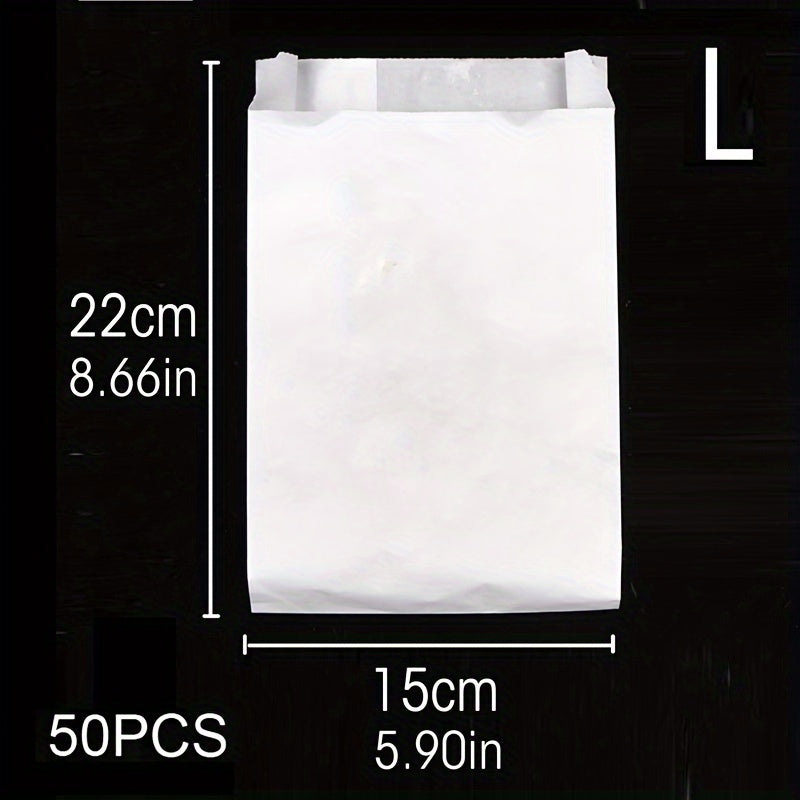 Bir martalik oziq-ovqat qadoqlash sumkallari 20/50 dona, yog'ga chidamli, olib ketish va oshxona uchun