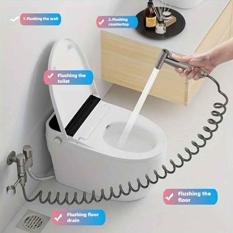 Dual Outlet Toilet Valve Chrome Finish Water-Saving Wall Mount Easy Installation