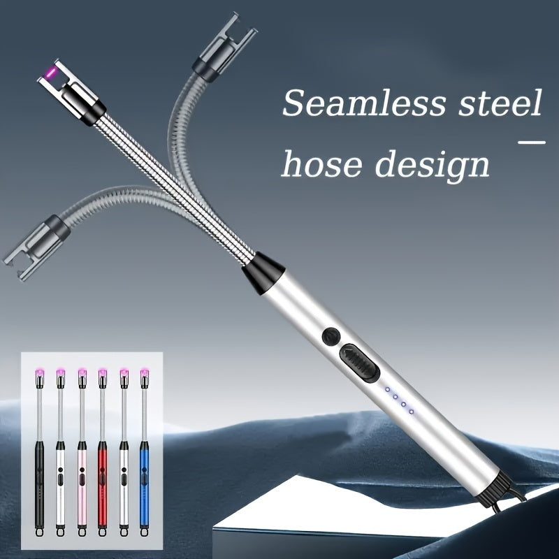 Rechargeable USB Arc Lighter Black Windproof Outdoor Indoor Candle Cooking