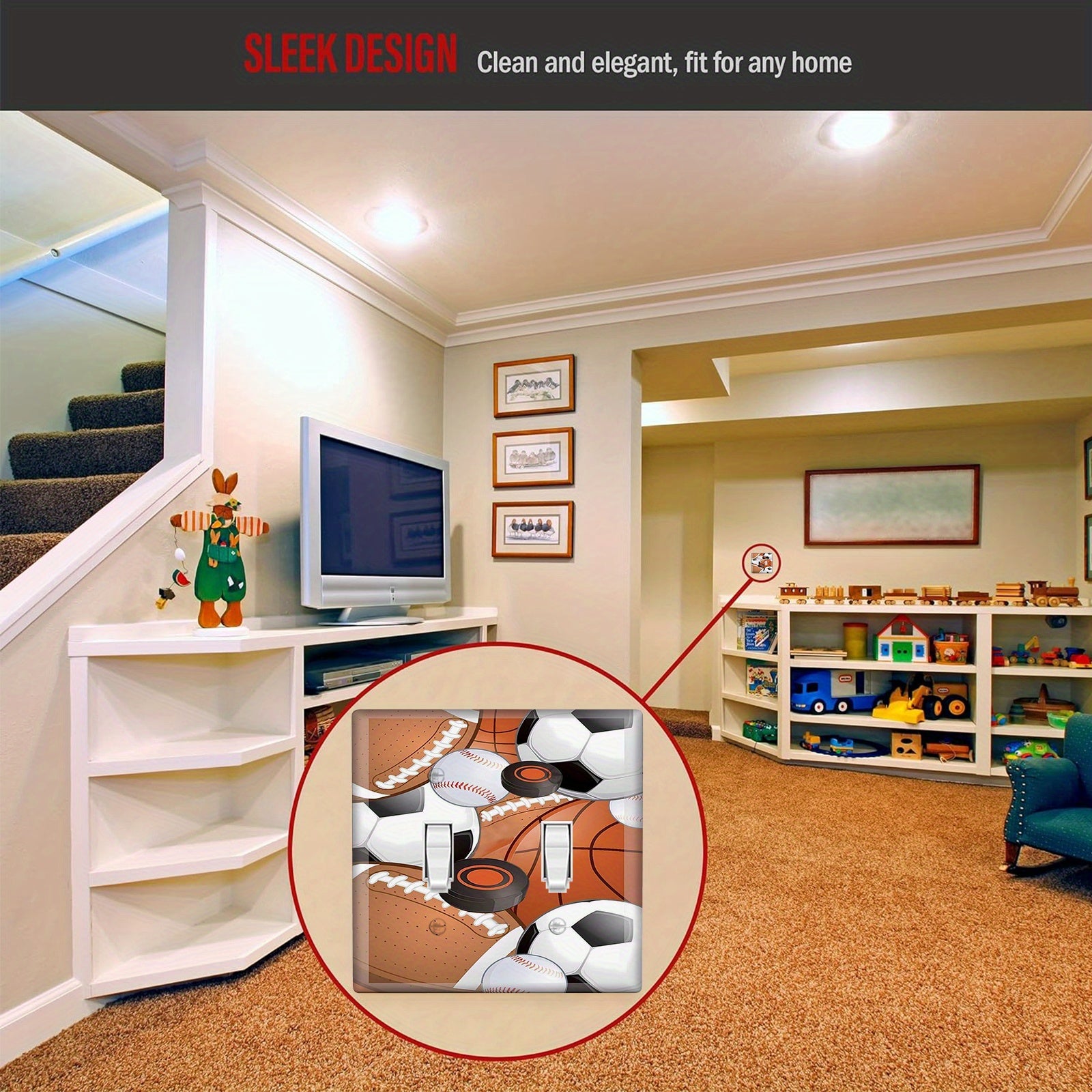 Light Switch Cover for Home Decor and Kitchen, Easy to Install, No Battery Needed