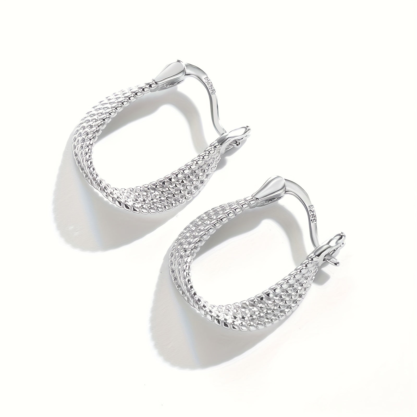 Sterling Silver Hoop Earrings for Women Twisted Design Hypoallergenic Jewelry