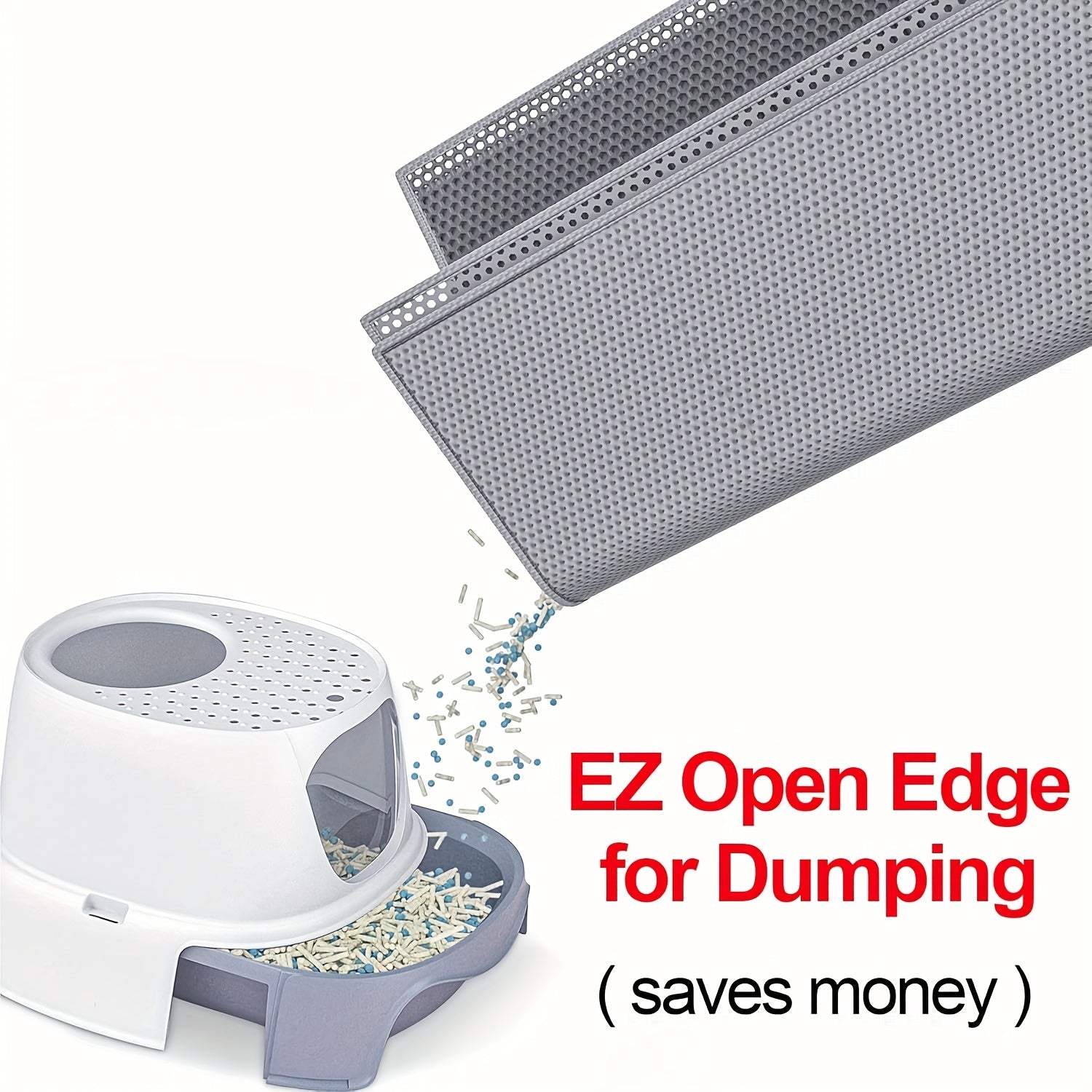 XL Honeycomb EVA Non-Slip Cat Litter Mat Double Layer Scratch-Resistant Sandbox Filter Pad