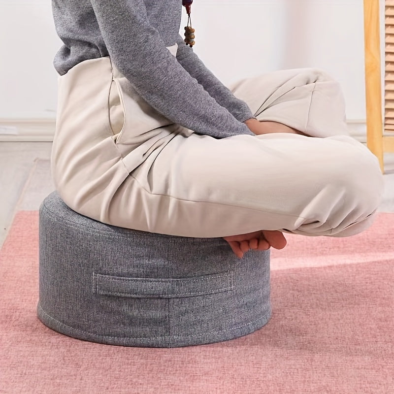 Circular Ottoman Footstool Fabric Minimalist Living Room Seating No Electricity