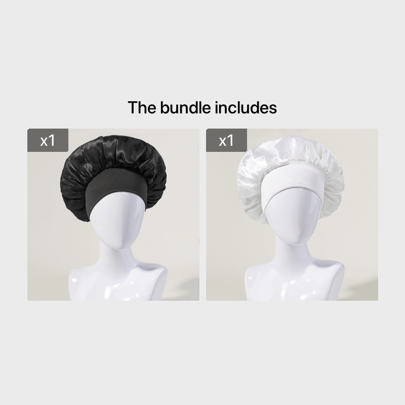 Women's Satin Sleeping Cap with Wide Elastic Band for Curly Hair