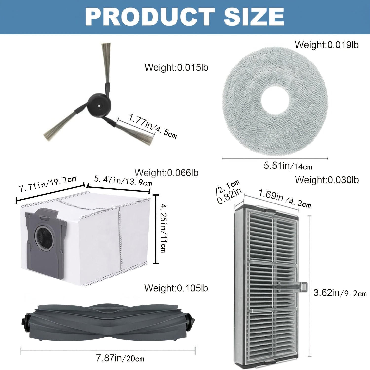 Replacement Vacuum Cleaner Accessories Kit for X40 Ultra Main Brush Side Brushes Filters Mop Pads