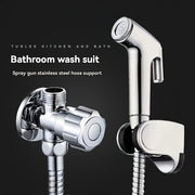 Bidet Sprayer Set with Pressure Spray Head Stainless Steel Hose Wall Mount Accessories