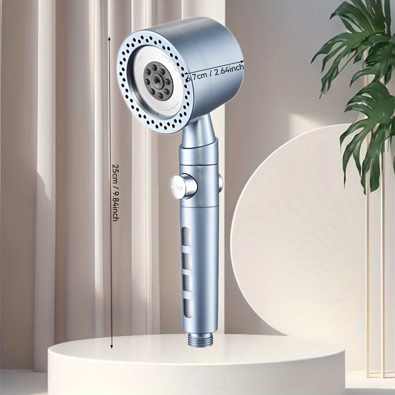 Handheld Shower Head with 5 Adjustable Modes Polished Finish ABS Material Pressurized Filter Spray
