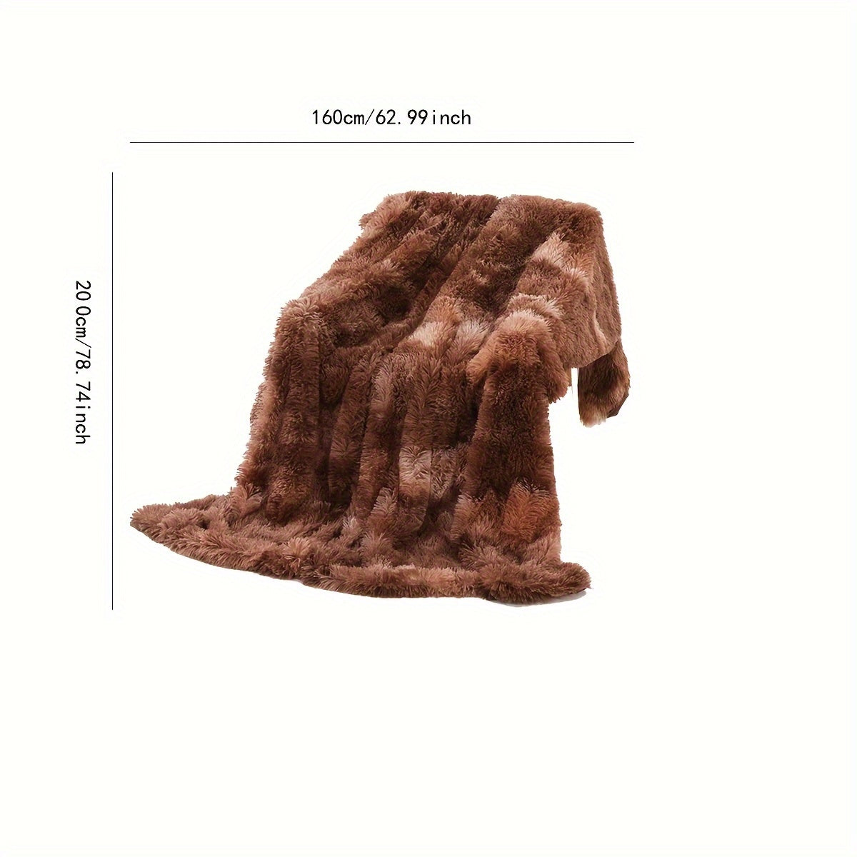 Tie-Dye Plush Double-Layer Blanket Nordic Style Soft Couch Bed All-Season