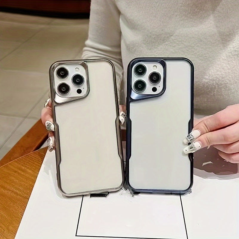 Electroplated Transparent TPU Phone Case for iPhone 11-15 Models