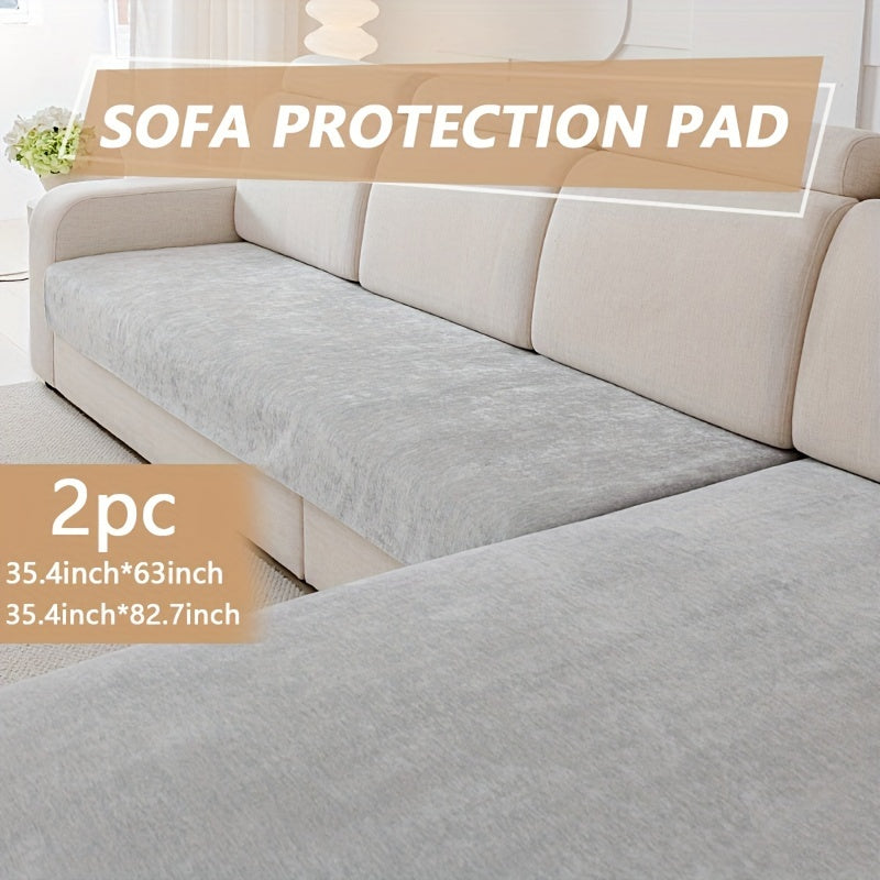 Chenille Sofa Protector Set Non-Slip Scratch-Resistant Machine Washable Pet-Friendly Covers for Armchair Loveseat 3-Seat 4-Seat Sectional
