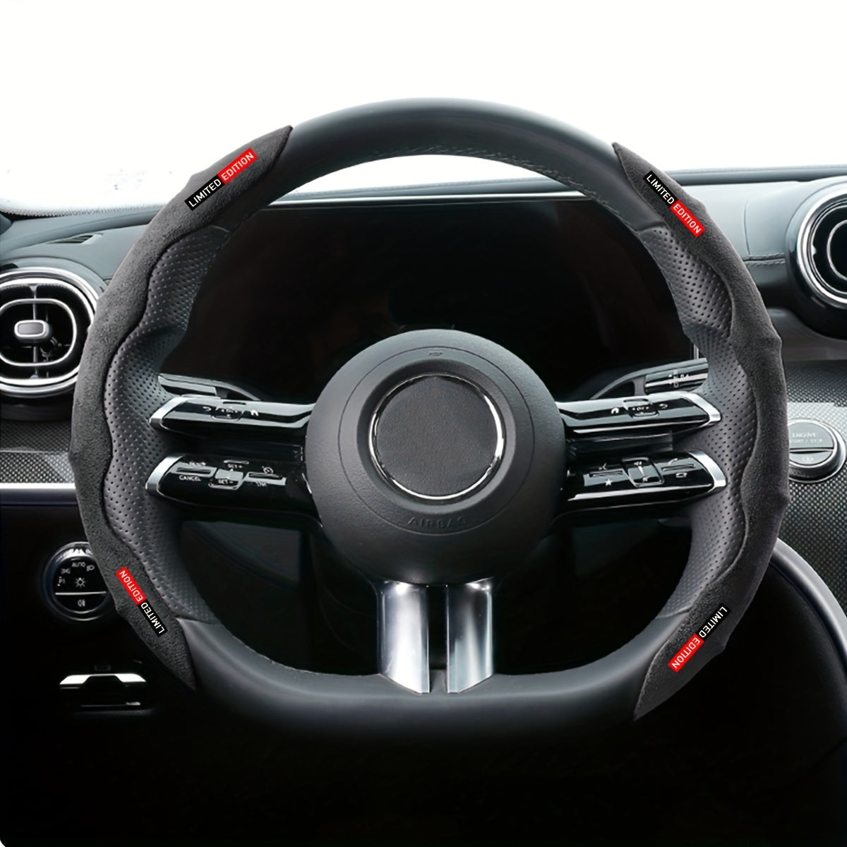 Premium Breathable Anti-Slip Segmented Steering Wheel Cover for Cars