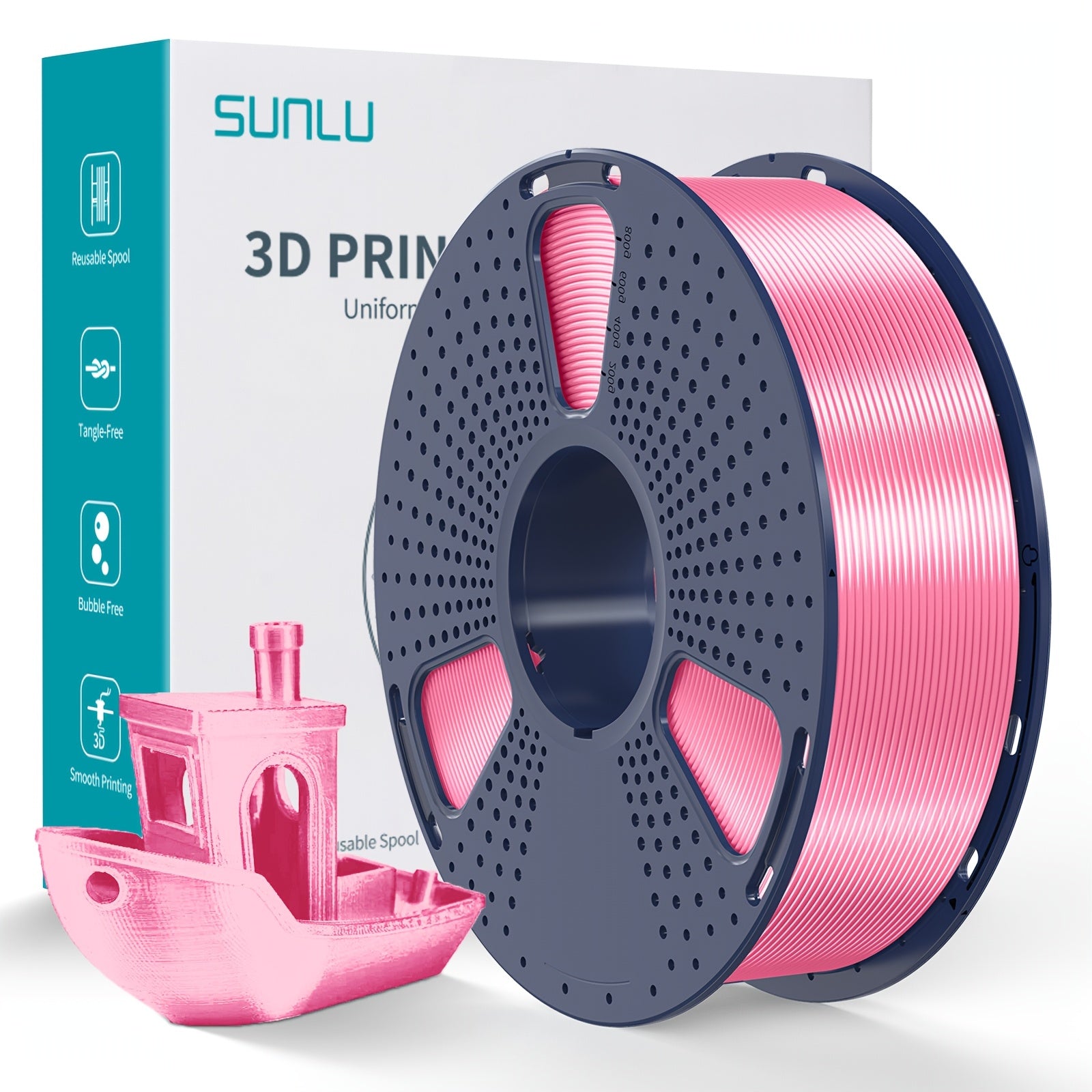 1kg Shiny PLA 3D Printer Filament 1.75mm Light Golden Silk Surface