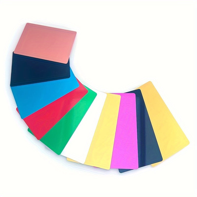 50 Pack Aluminum Business Cards for Engraving DIY Gift Office Supplies 0.2mm Thickness